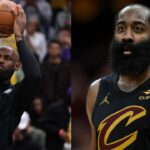 LeBron James (L), James Harden (R)