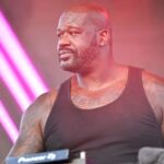 Dec 31, 2025; Arlington, TX, USA; Shaquille O'Neal, also known as DJ Diesel, performs before the 2025 Cotton Bowl and quarterfinal game of the College Football Playoff at AT&T Stadium.