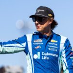 Nov 2, 2025; Avondale, Arizona, USA; NASCAR Cup Series driver Carson Hocevar (77) during the NASCAR Championship race at Phoenix Raceway