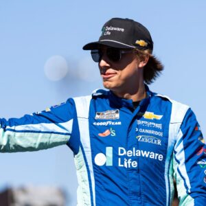 Nov 2, 2025; Avondale, Arizona, USA; NASCAR Cup Series driver Carson Hocevar (77) during the NASCAR Championship race at Phoenix Raceway