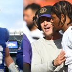 Jaxson Dart, John Harbaugh, and Lamar Jackson