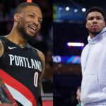 Damian Lillard (L) and Giannis Antetokounmpo (R)