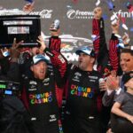 Michael Jordan at Tyler Reddick on Victory Lane. The 2026 Daytona 500 held Feb.15 at Daytona International Speedway
