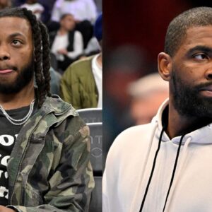 Darius Garland (L), Kyrie Irving (R)