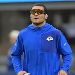 Los Angeles Rams wide receiver Puka Nacua (12) warms up prior to a game against the Arizona Cardinals at SoFi Stadium.
