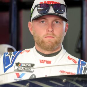 Feb 13, 2026; Daytona Beach, Florida, USA; NASCAR Cup Series driver William Byron (24) during NASCAR Cup Series practice at Daytona International Speedway.