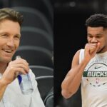 Mike Dunleavy (L) and Giannis Antetokounmpo (R)