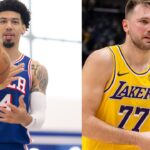 Danny Green (L), Luka Doncic (R)