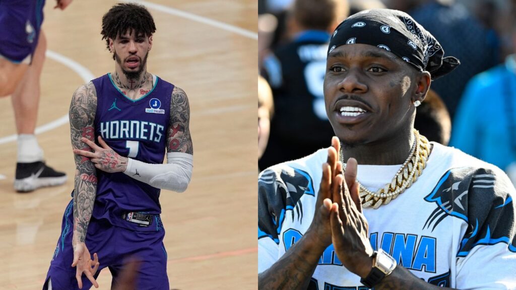 LaMelo Ball(L) and DaBaby(R)