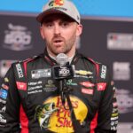 Feb 11, 2026; Daytona Beach, Florida, USA; NASCAR Cup Series driver Austin Dillon (3) speaks to the media during the Daytona 500 Media Day at Daytona International Speedway.