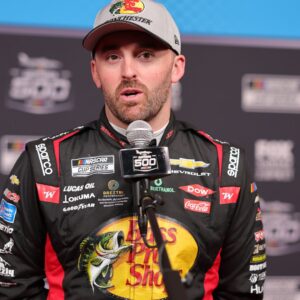 Feb 11, 2026; Daytona Beach, Florida, USA; NASCAR Cup Series driver Austin Dillon (3) speaks to the media during the Daytona 500 Media Day at Daytona International Speedway.