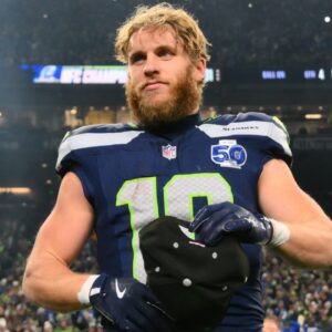 Seattle Seahawks wide receiver Cooper Kupp (10) leaves the field after defeating the Los Angeles Rams in the 2026 NFC Championship Game at Lumen Field.