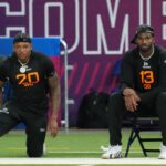 Jimmy Horn Jr. and Shedeur Sanders at the NFL Scouting Combine