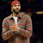 Nov 29, 2025; Minneapolis, Minnesota, USA; Boston Celtics forward Jayson Tatum (0) during the fourth quarter against the Minnesota Timberwolves at Target Center