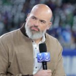 Andrew Whitworth is seen on the Thursday Night Football set before the game between the New York Giants and the Philadelphia Eagles at MetLife Stadium.