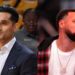 Shams Charania (L) and Stephen Curry (R)