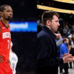 Kevin Durant(L), Luke Doncic and Nikola Jokic(R)