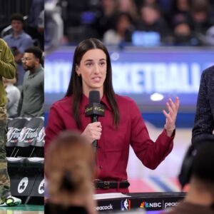 (L) Paul Pierce (R) Caitlin Clark and Reggie Miller