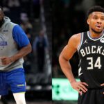 Draymond Green (L) and Giannis Antetokounmpo (R)