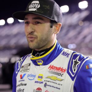 Feb 11, 2026; Daytona Beach, Florida, USA; NASCAR Cup Series driver Chase Elliott (9) during qualifying for the Daytona 500 at Daytona International Speedway