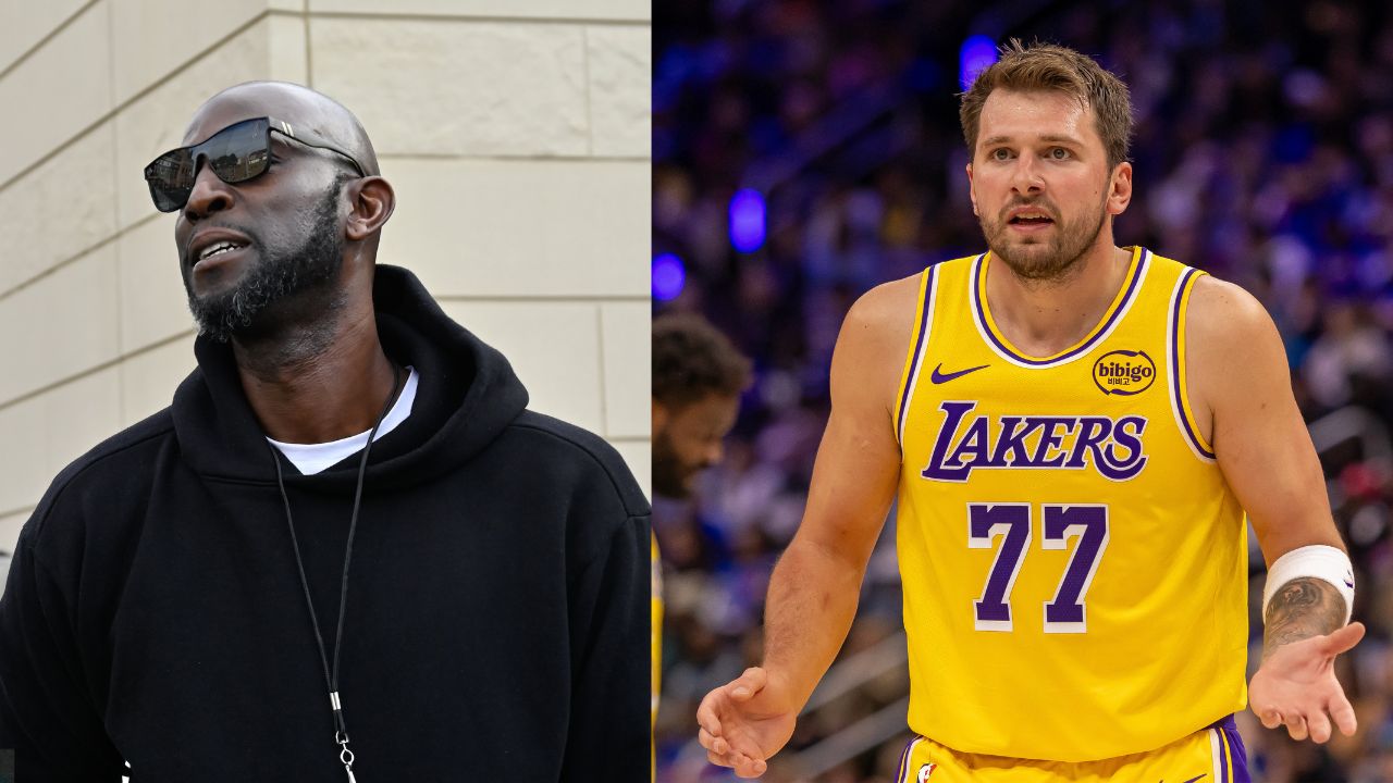 Kevin Garnett (L), Luka Doncic (R)