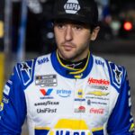 Feb 11, 2026; Daytona Beach, Florida, USA; NASCAR Cup Series driver Chase Elliott (9) during qualifying for the Daytona 500 at Daytona International Speedway.