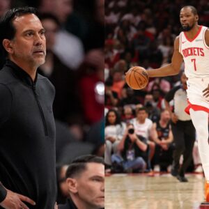 Erik Spoelstra (L) and Kevin Durant (R)