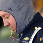 Feb 13, 2026; Daytona Beach, Florida, USA; NASCAR Cup Series driver Kyle Busch (8) during practice for the Daytona 500 at Daytona International Speedway. Mandatory Credit: Mark J. Rebilas-Imagn Images