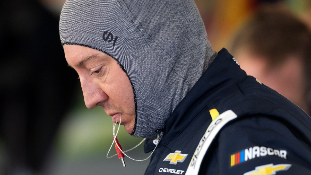 Feb 13, 2026; Daytona Beach, Florida, USA; NASCAR Cup Series driver Kyle Busch (8) during practice for the Daytona 500 at Daytona International Speedway. Mandatory Credit: Mark J. Rebilas-Imagn Images