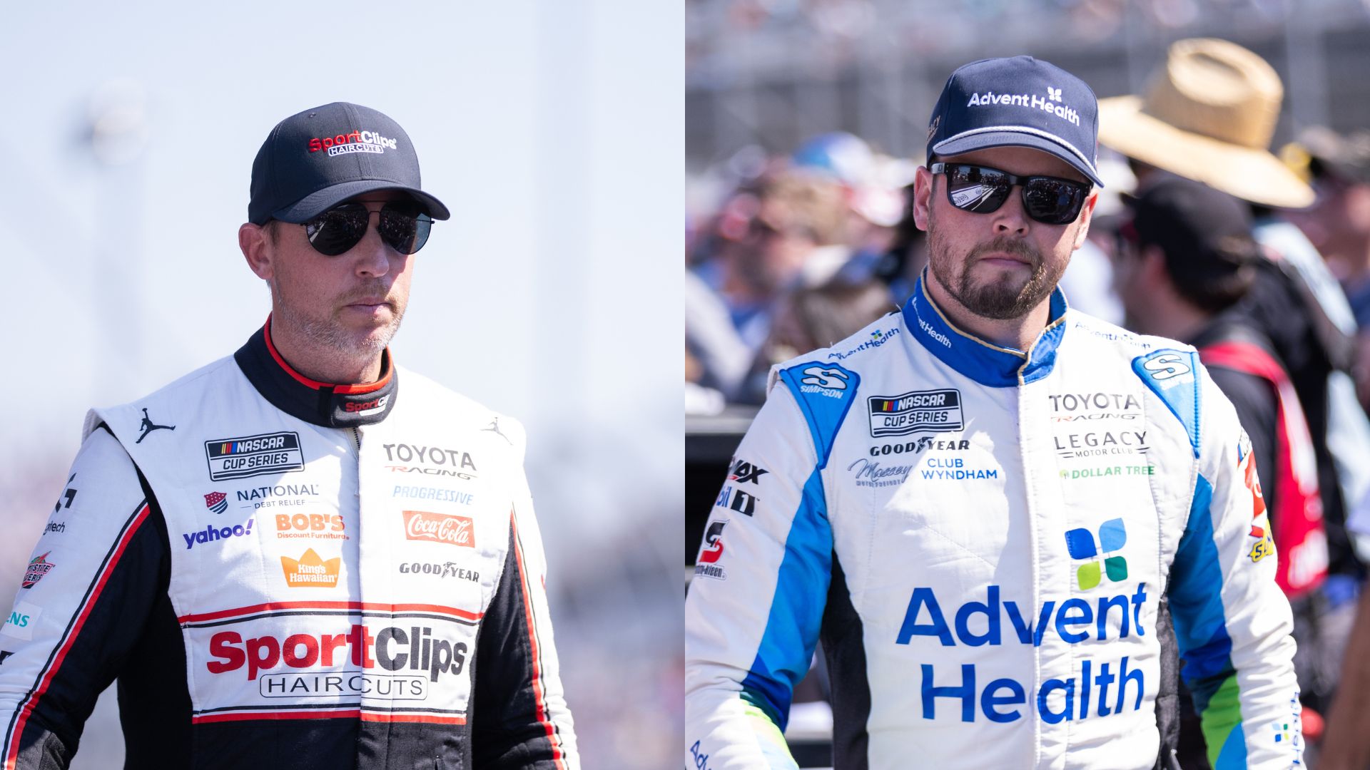 Denny Hamlin (L) and Erik Jones (R)