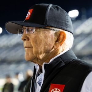 Feb 11, 2026; Daytona Beach, Florida, USA; NASCAR Cup Series team owner Joe Gibbs during qualifying for the Daytona 500 at Daytona International Speedway