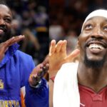 Dwyane Wade (L), Bam Adebayo (R)