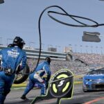 LAS VEGAS, NV - MARCH 15: Kyle Larson ( 5 Hendrick Motorsports HendrickCars.com Chevrolet) makes a mid race pit stop during the NASCAR, Motorsport