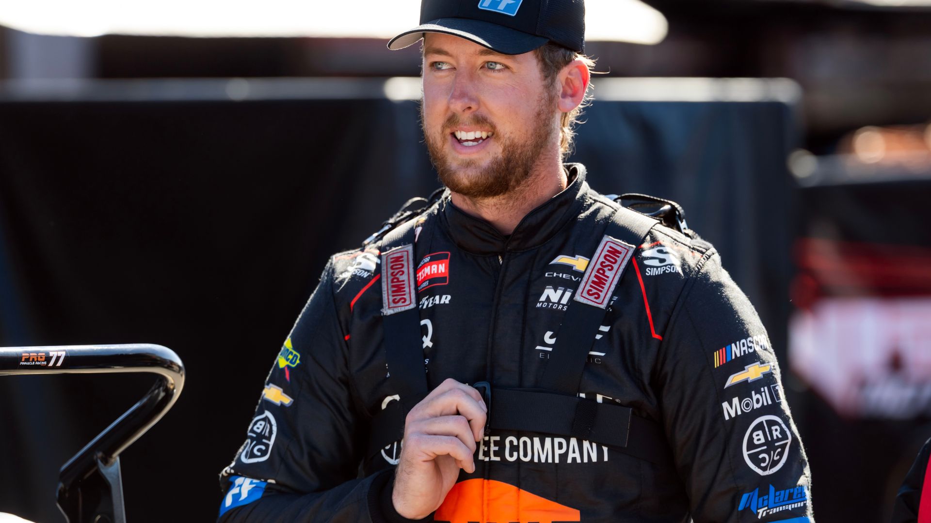 Feb 13, 2026; Daytona Beach, Florida, USA; NASCAR Truck Series driver Garrett Mitchell during qualifying for the Fresh from Florida 250 at Daytona International Speedway