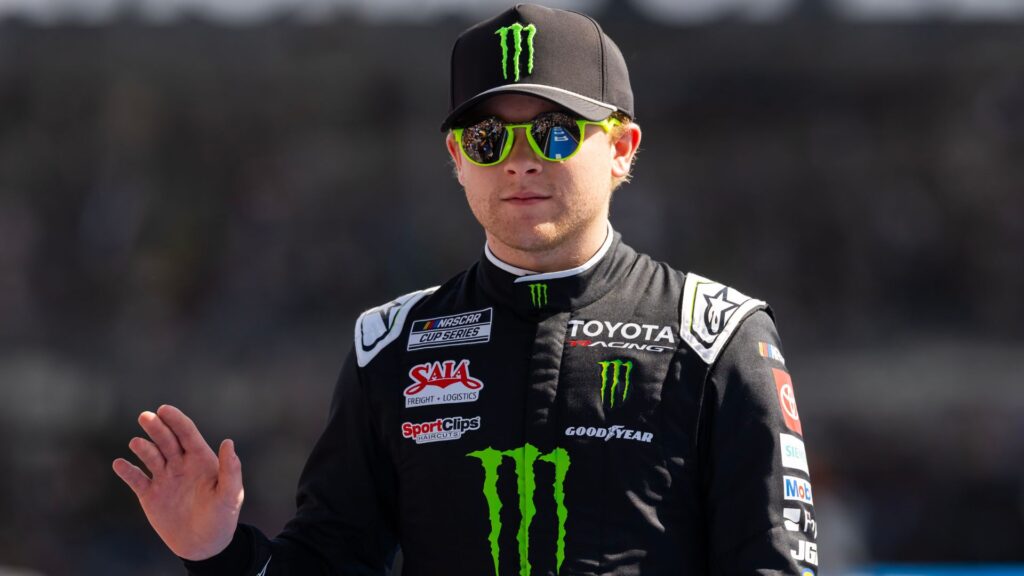 Feb 15, 2026; Daytona Beach, Florida, USA; NASCAR Cup Series driver Ty Gibbs (54) during the 68th running of the Daytona 500 at Daytona International Speedway.