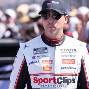 Mar 22, 2026; Darlington, South Carolina, USA; Joe Gibbs Racing Denny Hamlin (11) comes out for the Goodyear 400 at Darlington Raceway.