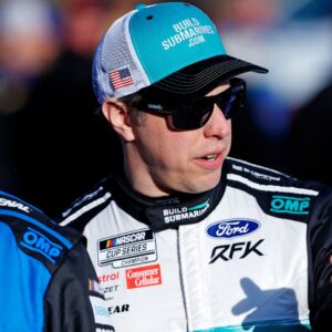 Feb 1, 2025; WInston-Salem, North Carolina, USA; NASCAR Cup Series driver Ryan Preece (60) and NASCAR Cup Series driver Brad Keselowski (6) walk the track before practice for the Clash at Bowman Gray at Bowman Gray Stadium