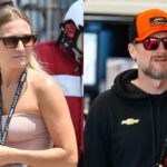 Julia Piquet (L) and Dale Earnhardt Jr (R)