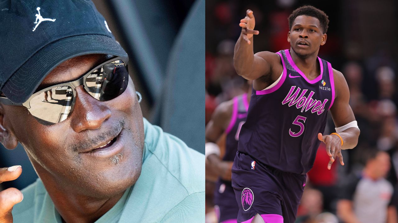 Michael Jordan (L) Anthony Edwards (R)