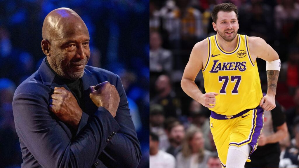 James Worthy (L), Luka Doncic (R)