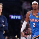 Steve Kerr (L), Shai Gilgeous-Alexander (R)