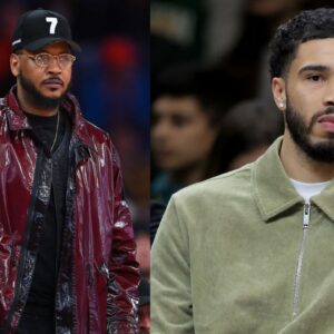 Carmelo Anthony (L), Jayson Tatum (R)