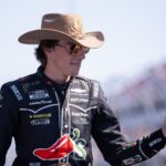 Mar 22, 2026; Darlington, South Carolina, USA; Spire Motorsports Carson Hocevar (77) comes out for the Goodyear 400 at Darlington Raceway.