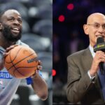 Draymond Green (L), Adam Silver (R)