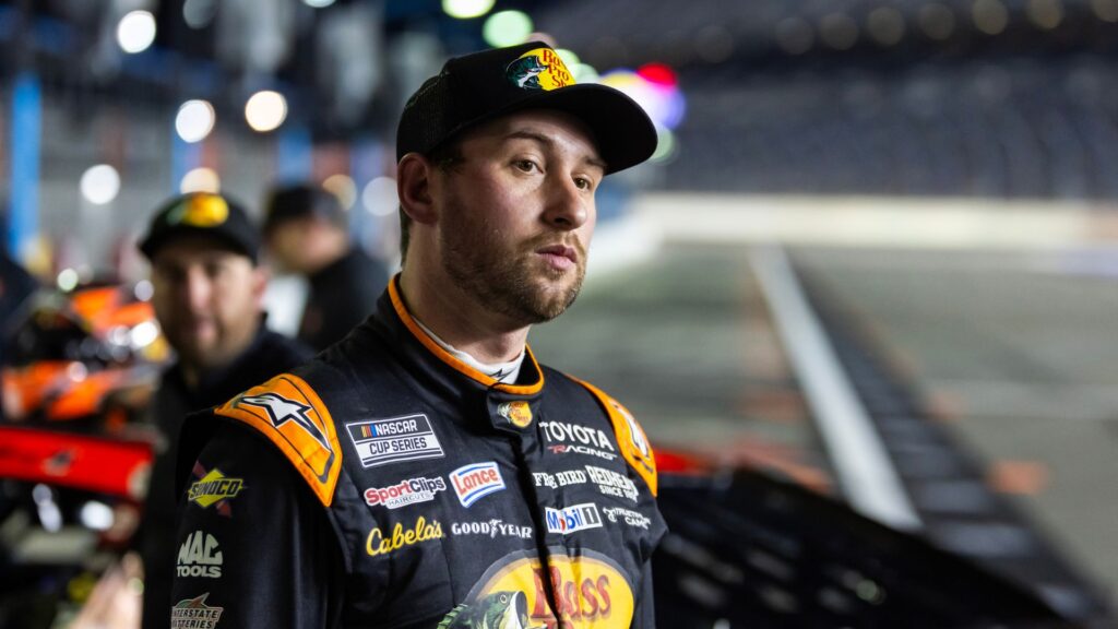 Feb 11, 2026; Daytona Beach, Florida, USA; NASCAR Cup Series driver Chase Briscoe (19) during qualifying for the Daytona 500 at Daytona International Speedway.