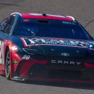 Mar 8, 2026; Avondale, Arizona, USA; Joe Gibbs Racing driver Christopher Bell (20) during the Straight Talk Wireless 500 at Phoenix Raceway