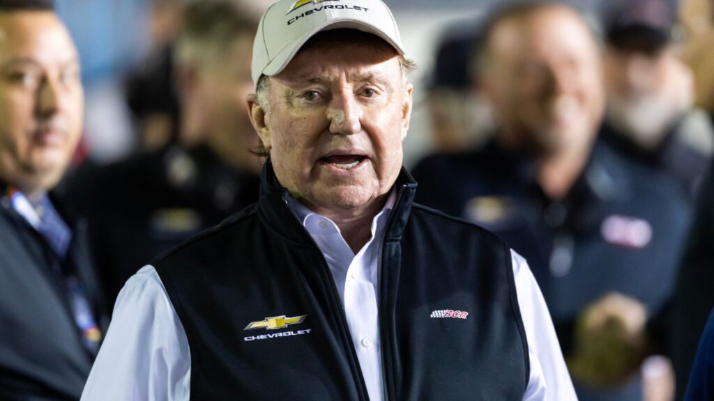 Feb 11, 2026; Daytona Beach, Florida, USA; NASCAR Cup Series team owner Richard Childress during qualifying for the Daytona 500 at Daytona International Speedway.