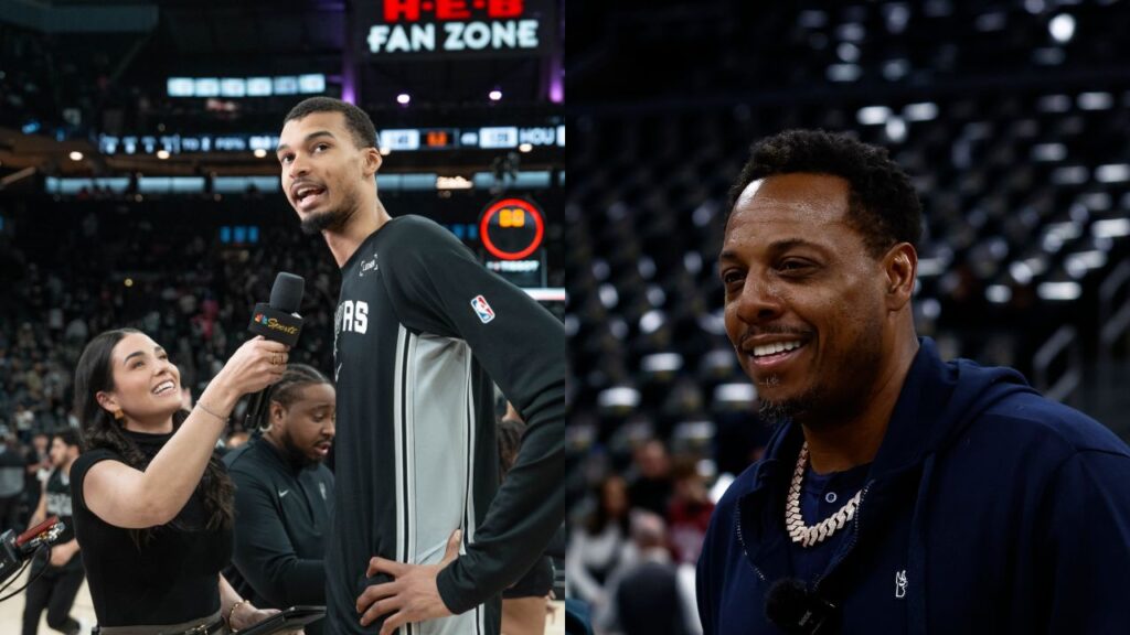 (L) Victor Wembanyama (R) Paul Pierce