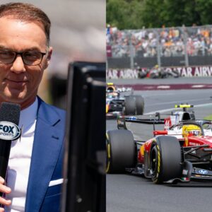 Kevin Harvick (L) and Ferrari's Charles Leclerc (R)