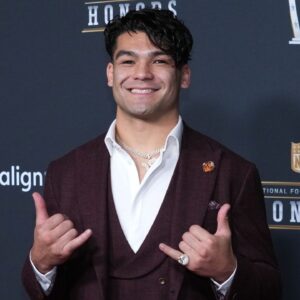 Feb 5, 2026; San Francisco, CA, USA; Puka Nacua on the NFL Honors Red Carpet before Super Bowl LX at Palace of Fine Arts.